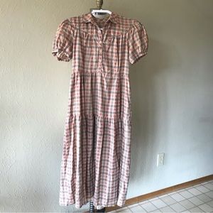 Foxy Lady San Francisco Vintage Tiered Plaid Dress S